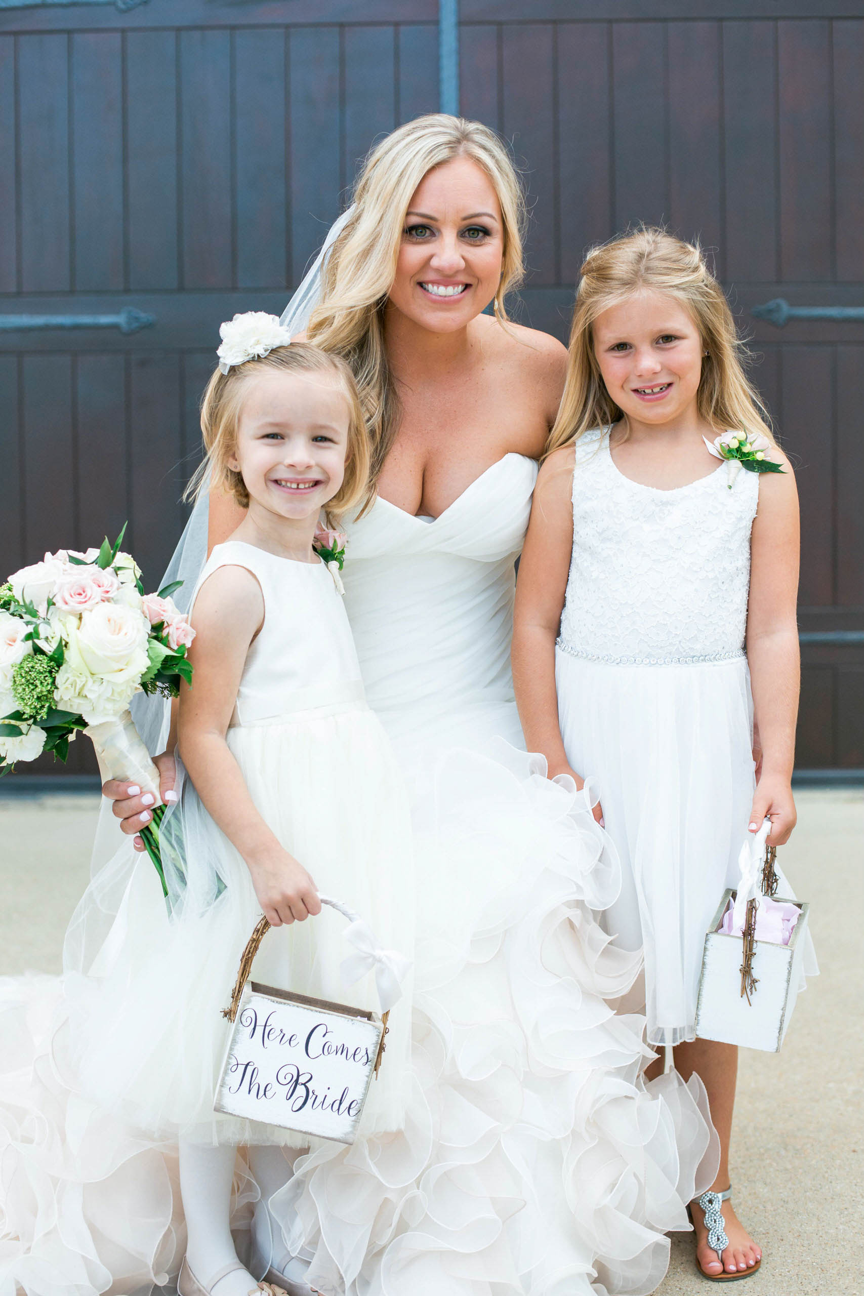 Flower girls and bride